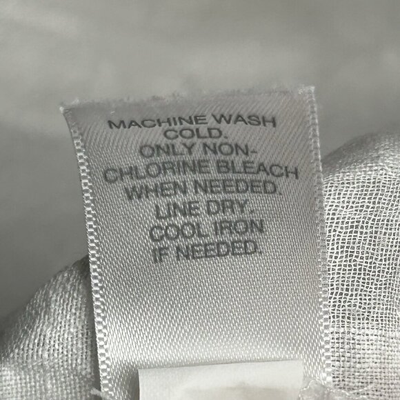 Pure Jill Top J Jill Linen Blend Large White Textured Beach Coastal Button Front - Picture 5 of 11